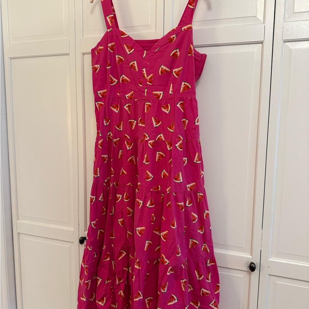 Pink Watermelon Print Maxi Dress